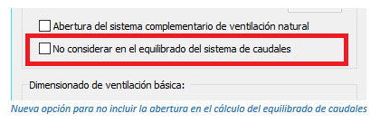 No considerar en el equilibrado del sistema de caudales